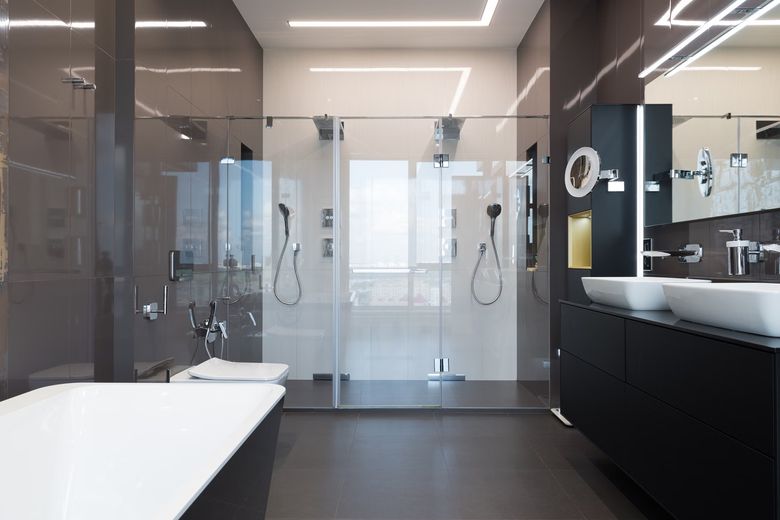 Варианты дизайна walk-in душа для ЖК «Ландыши»